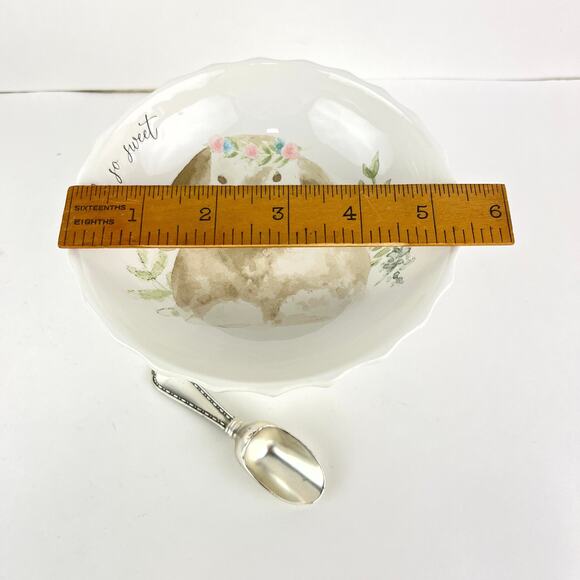 Mud Pie Brown Watercolor Bunny Pedestal Candy Dish - Picture 5 of 6